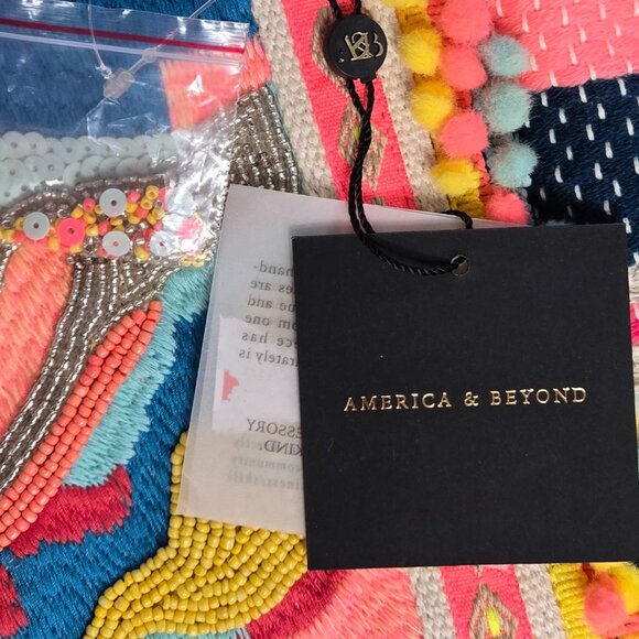 NWT  America and Beyond Isabella Embellished Hand Beaded Tote Isabella Embellish - Picture 8 of 13